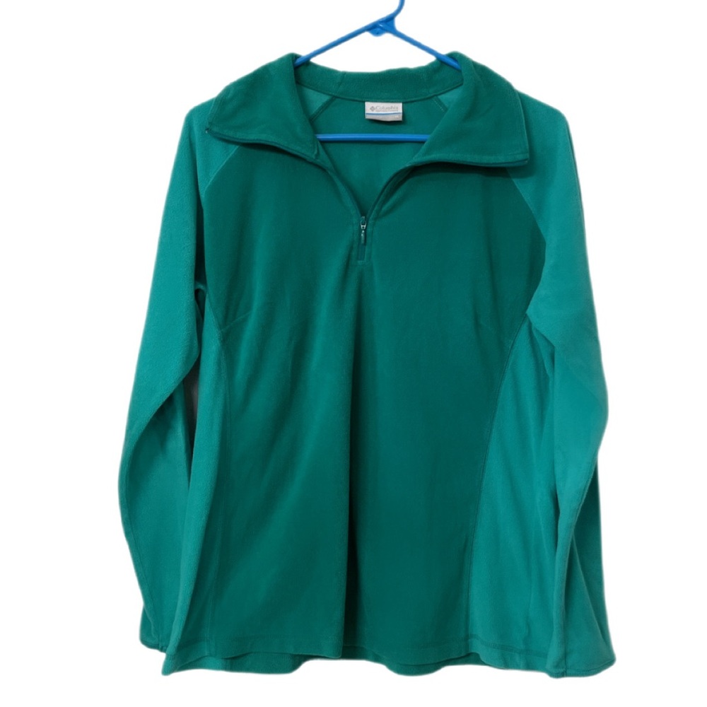Columbia Green Quarter-Zip Pullover Fleece Ladies XL